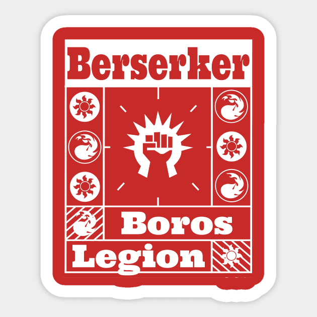 Boros Legion | Berserker | MTG Guild White on Red Design Sticker by ChristophZombie